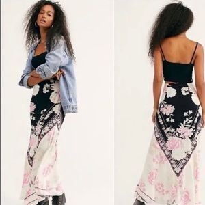 Free People After Hours Floral Scarf Printed Maxi Skirt Large